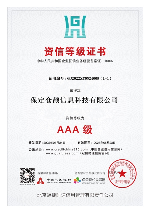 资信等级证书